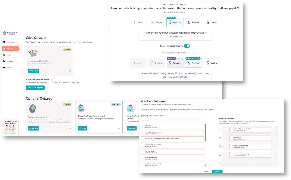 Guided self-assessment and development plan